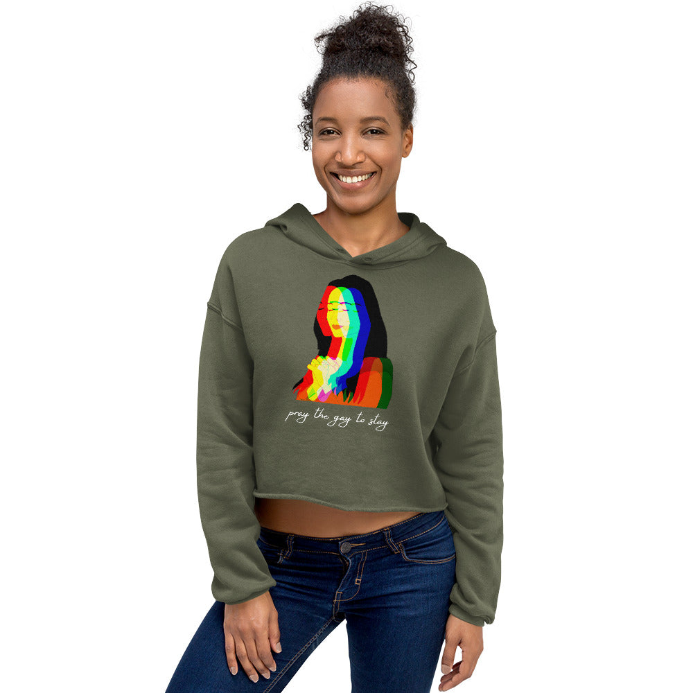 Pray The Gay To Stay Crop Hoodie