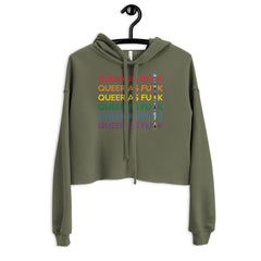 Queer As Fu#k Crop Hoodie