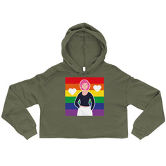 Queer Love Is Love Is Love Crop Hoodie