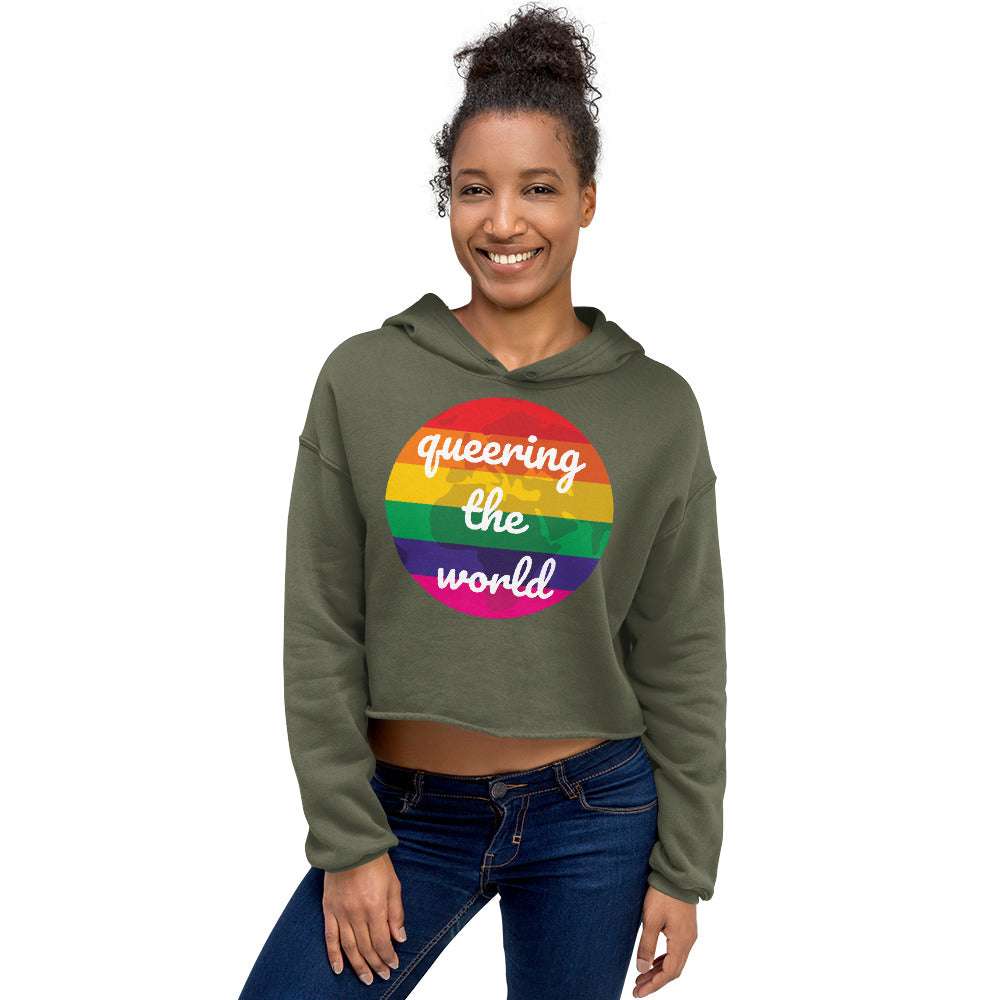 Queering The World Crop Hoodie