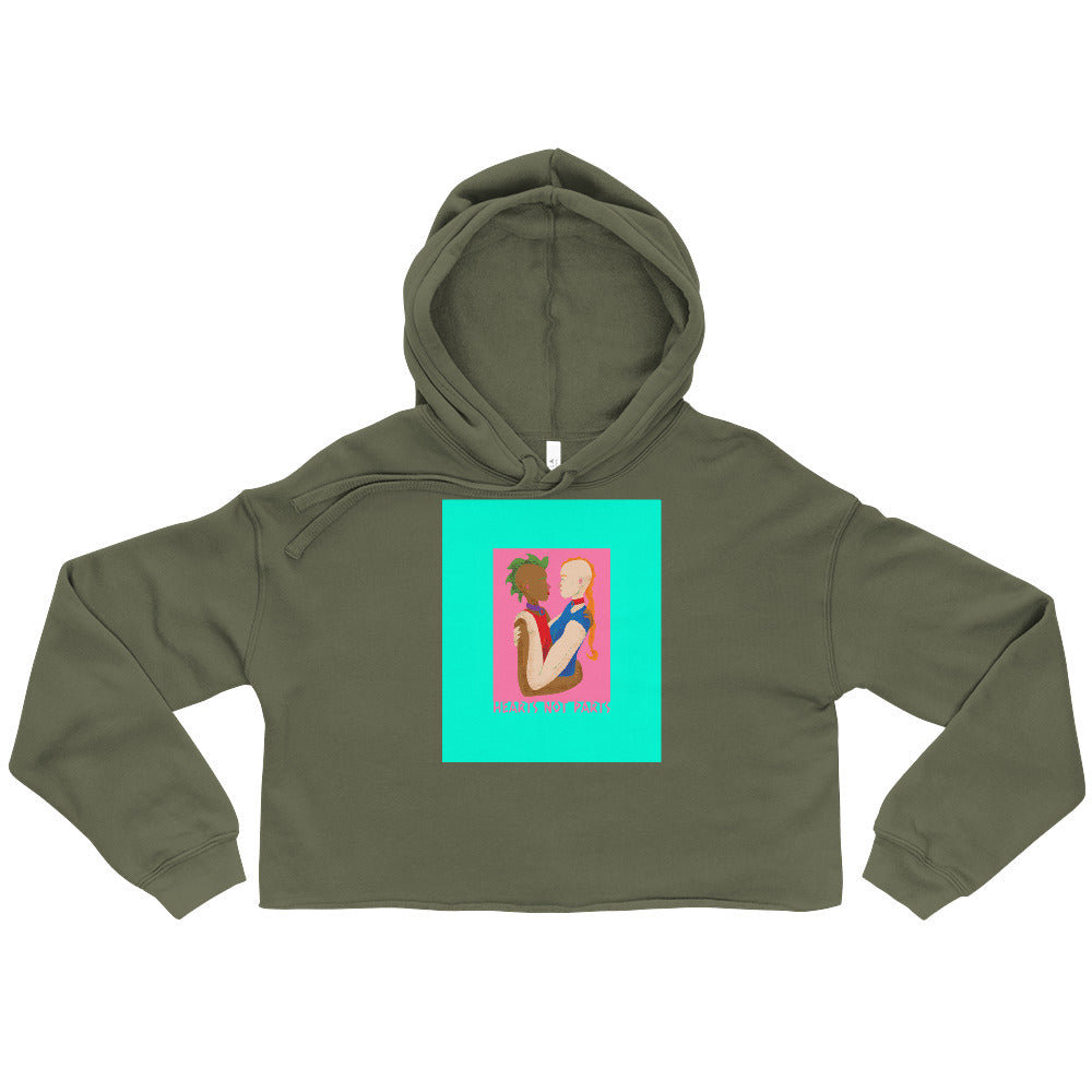 Hearts Not Parts Crop Hoodie