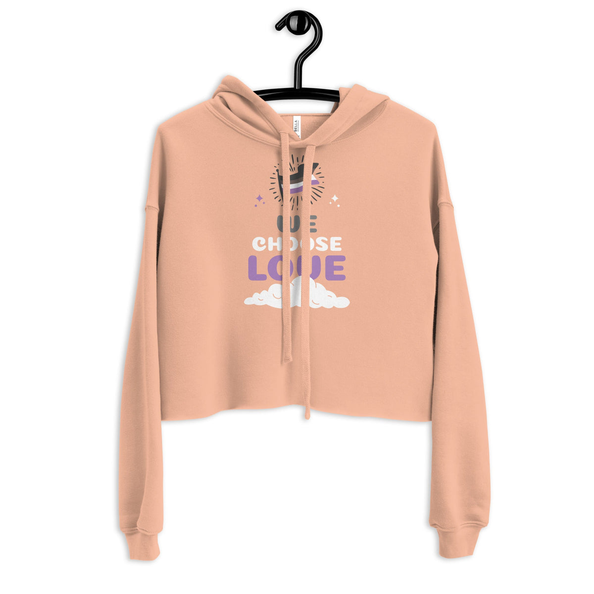 Asexual We Choose Love Crop Hoodie