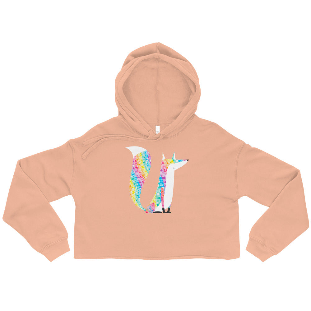 Glitter Fox Crop Hoodie