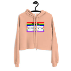 Hello My Pronouns Are Xe / Xem / Xyrs Crop Hoodie