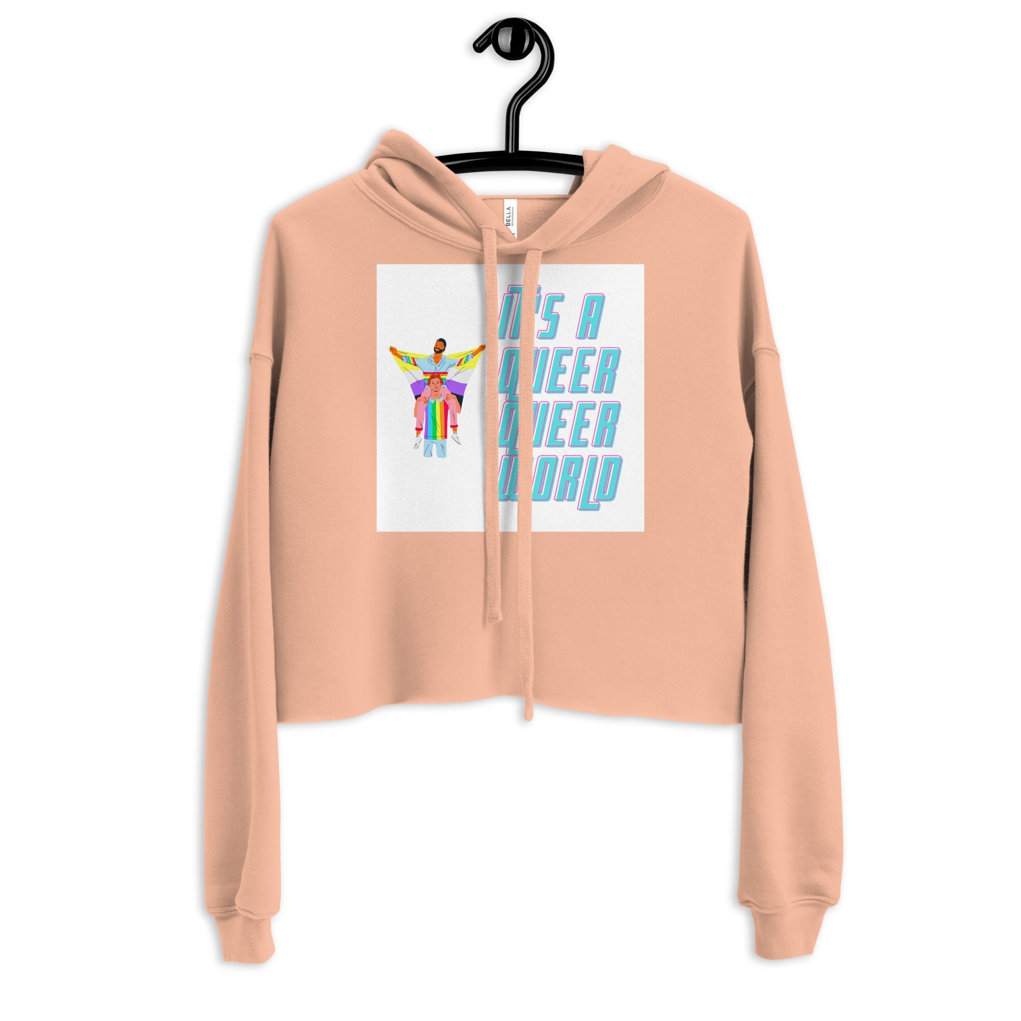 It's A Queer Queer World Crop Hoodie