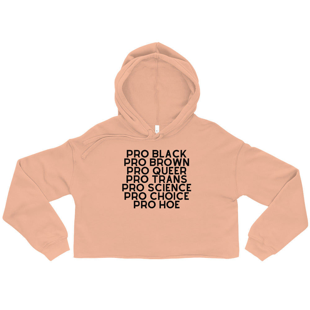 Pro Hoe (Black Text) Crop Hoodie