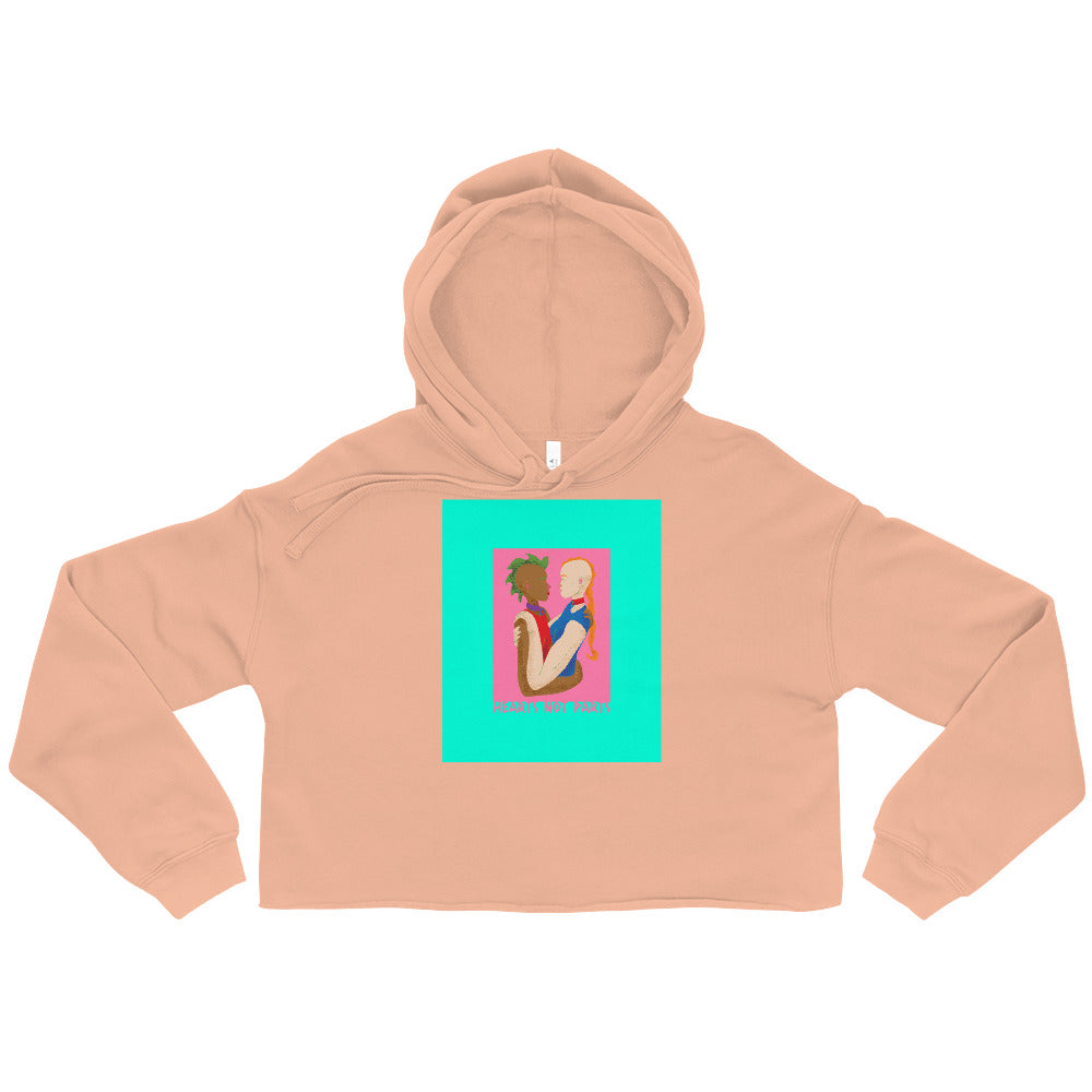 Hearts Not Parts Crop Hoodie