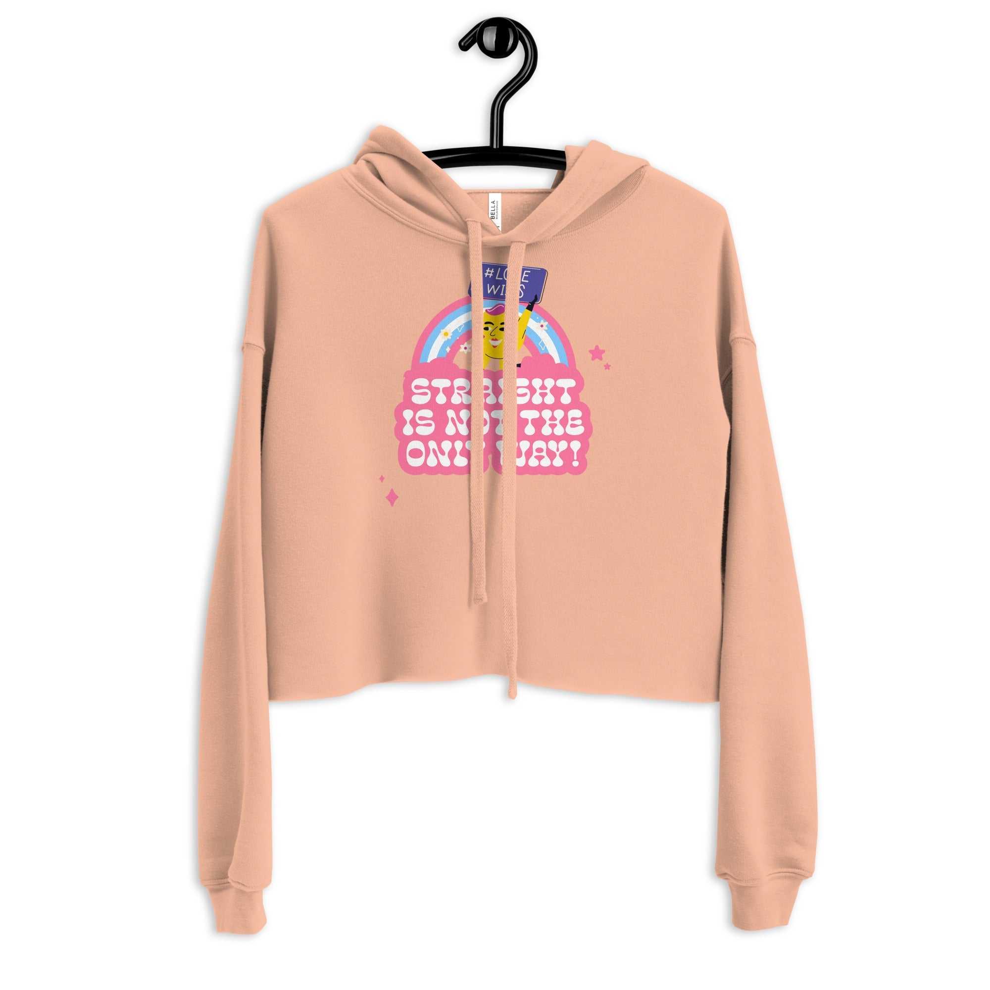 Straight Is Not The Only Way! Crop Hoodie
