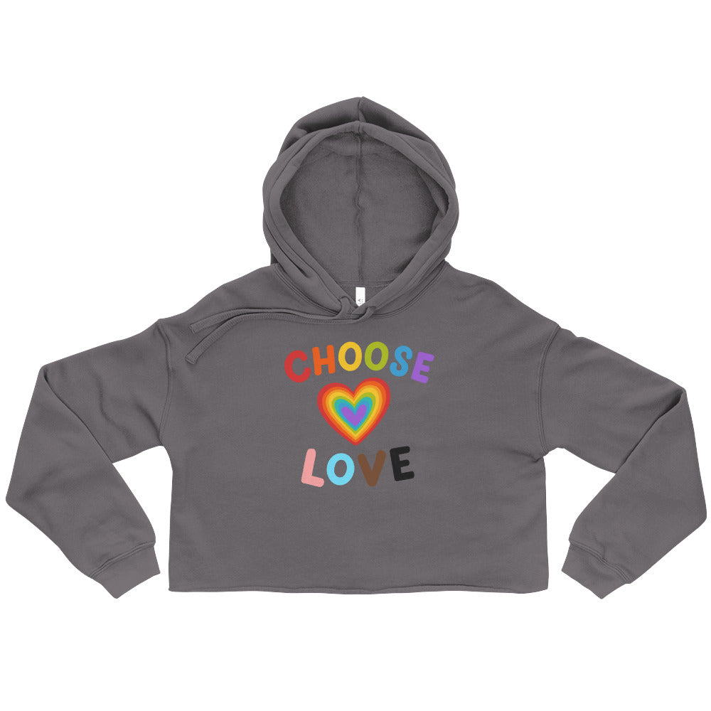 I Choose Love Crop Hoodie