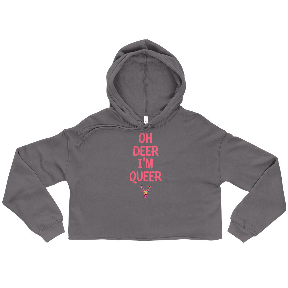 Oh Deer I'm Queer Crop Hoodie