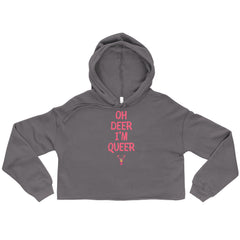 Oh Deer I'm Queer Crop Hoodie