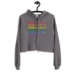 Queer As Fu#k Crop Hoodie